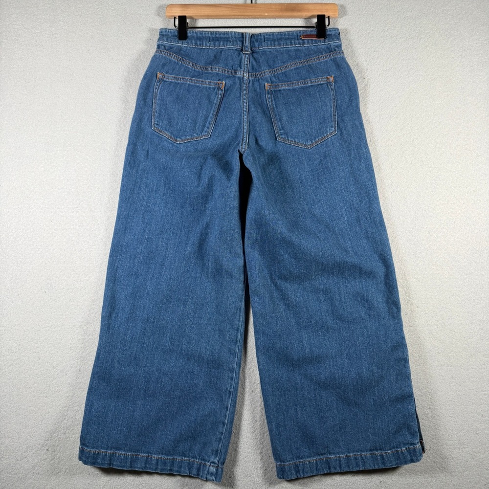 Pilcro and the Letterpress Anthropologie Wide Leg Seam Detail Jeans Blue 28 - Picture 2 of 16